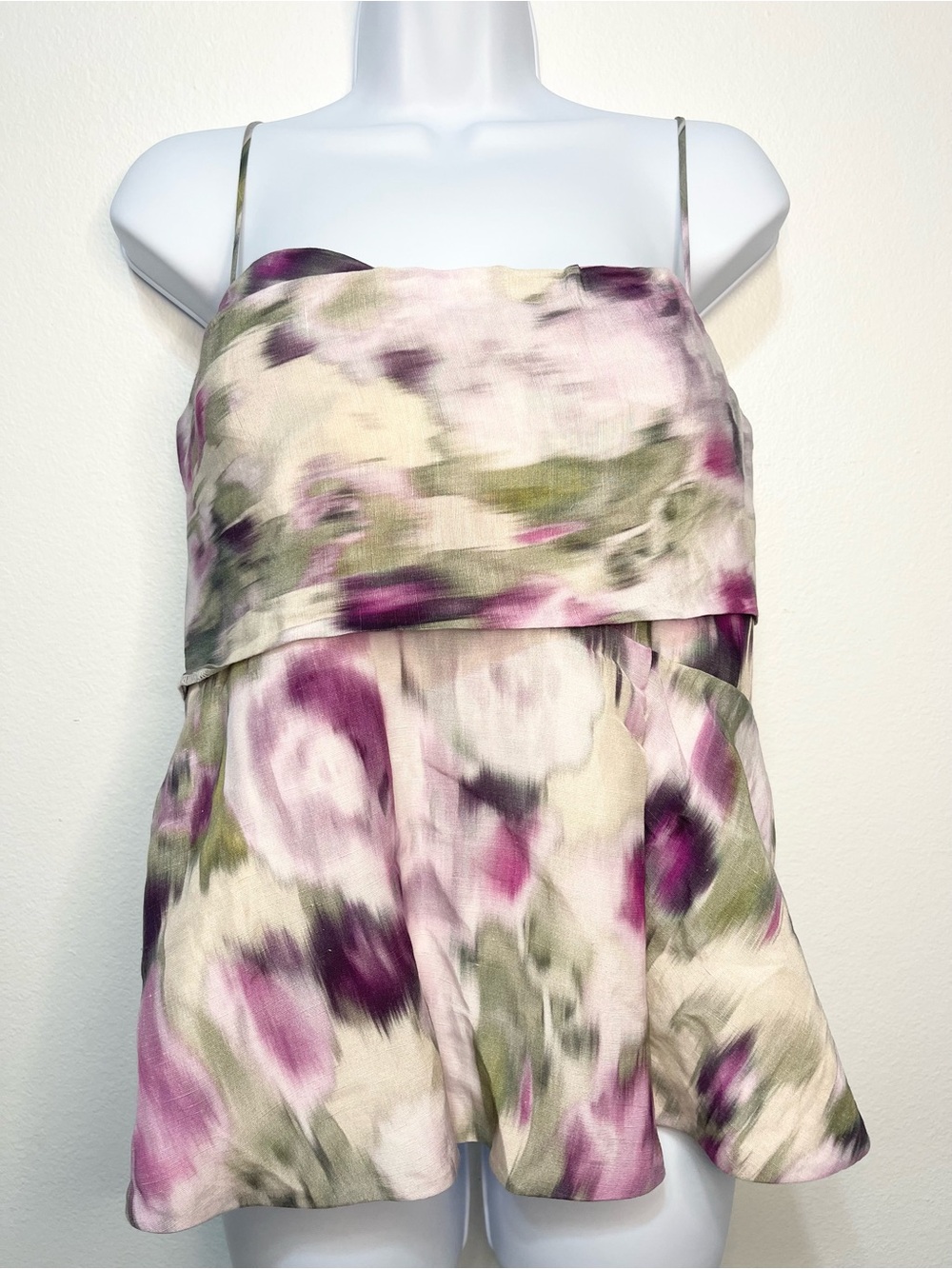 Muse Watercolor Floral Symphony Spaghetti-Strap Tank PTP 20”